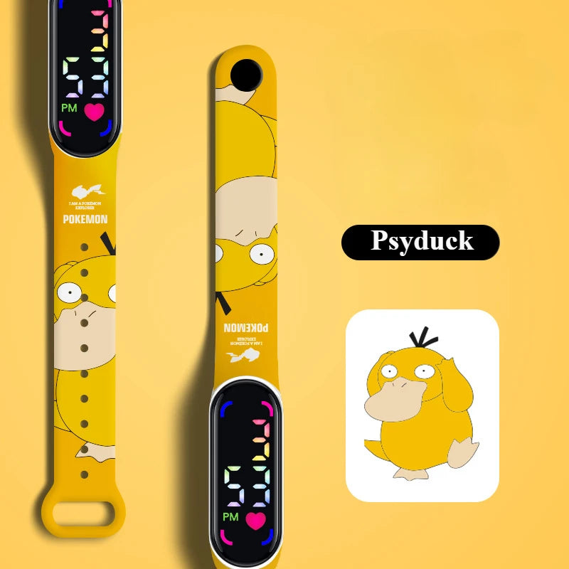 Pokemon Strap LED Electronic Watch New Cute Pikachu Gengar Waterproof Bracelet Fashion Boy Girl Digital Watches Birthday Gift