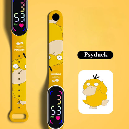 Pokemon Strap LED Electronic Watch New Cute Pikachu Gengar Waterproof Bracelet Fashion Boy Girl Digital Watches Birthday Gift