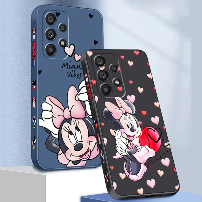 Funda de teléfono con personajes de dibujos animados de Anime, cuerda izquierda líquida rosa para Samsung Note 20 10 A54 A31 A14 A03 A22 A34 A04 A24 Ultra Plus 5G