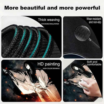 Large Mouse Pad black white Anime BLEACH Mause Mats Gaming Accessories Office Gamer Keyboard Desk Mat Unohana Retsu Mousepad