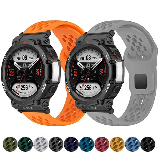 Soft Breathable Silicone Strap For Amazfit T-REX 3 2 Sports Bracelet Watchband For Xiaomi Huami Amazfit Watch T-REX Wrist Band