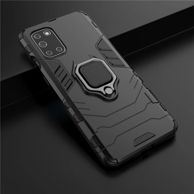 Armor Shockproof Case For OnePlus 8T 9 8 7 Pro 9R 10R Nord CE 2 Lite N20 N10 5G Hard PC TPU Bumper Metal Ring Stand Back Cover