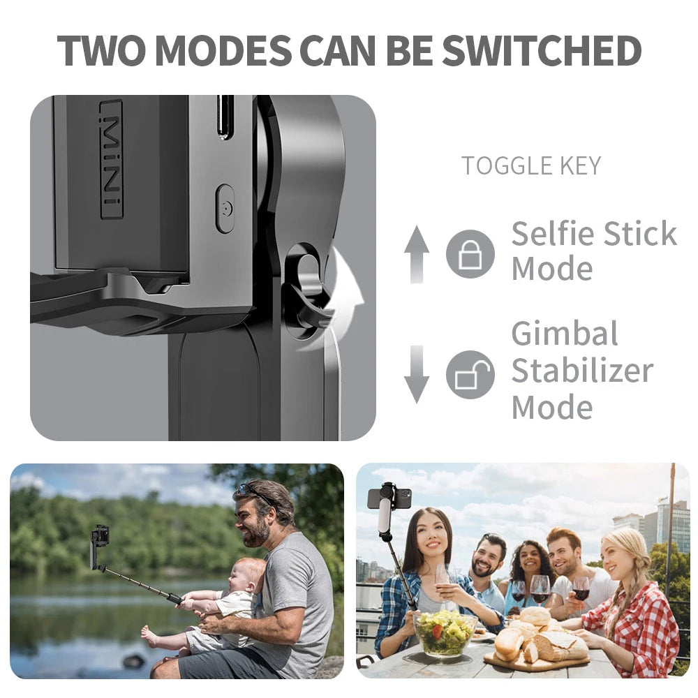 Gimbal Stabilizer Selfie Stick Tripod with Fill Light  Wireless Bluetooth for HUAWEI Xiaomi IPhone 13 Cell Phone Smartphone