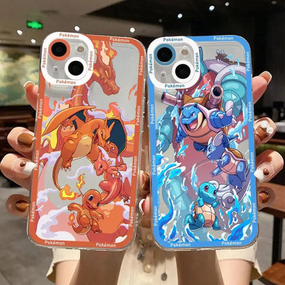 Anime Pokemon Charizard Pikachu Phone Case for IPhone 15 Pro Max 11 12 13 14 Pro Max 14 7 8 Plus XR X XS SE 2 3 Soft Clear Cover