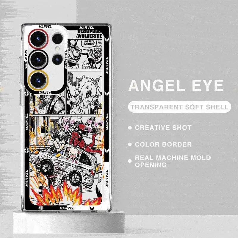 Deadpool Wolverine Clear Phone Case for Samsung Galaxy S24 Ultra S23 S22 S21 10 Plus S20 FE Note 20Ultra Cover
