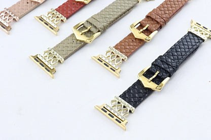 1pc 20mm Diamond-studded Leather Apple Watch Band 42/44/45/49mm 38/40/41mm for Apple Watch Series Ultra2 Se 9/8/7/6/5/4/3/2/1