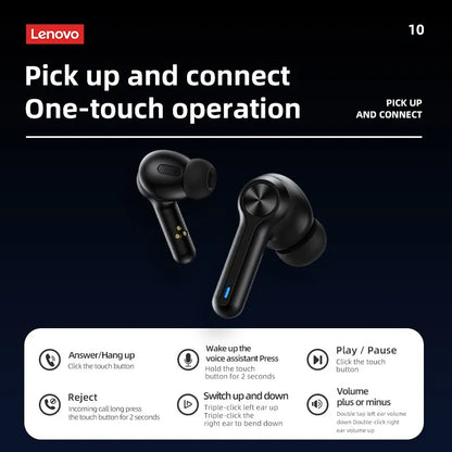 Lenovo LP3 Pro auriculares TWS Bluetooth 5,0 inalámbricos HIFI auriculares de música pantalla 1200mAh batería auriculares para juegos