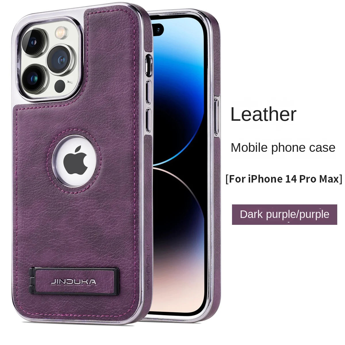 Invisible Fold Stand Phone Case with Electroplated Bezel for iPhone 16 15 14 Plus 13 12 11 Pro Max Ultra Thin PU Leather Cover