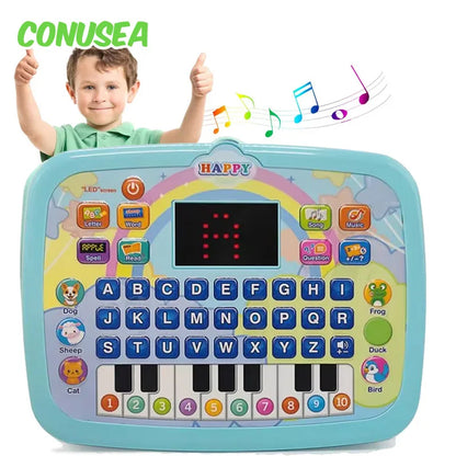 English Alphabet Study Machine for Toddler with Math Letter Music Children's Educational Books Computer Toys for Baby Boys Girls