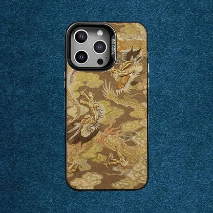 Luxury Dragon Embossed Phone Case For iPhone 16,15,14,13,12,11,Mini,Pro,E,MAX Gray Matte Silicone Black Cover
