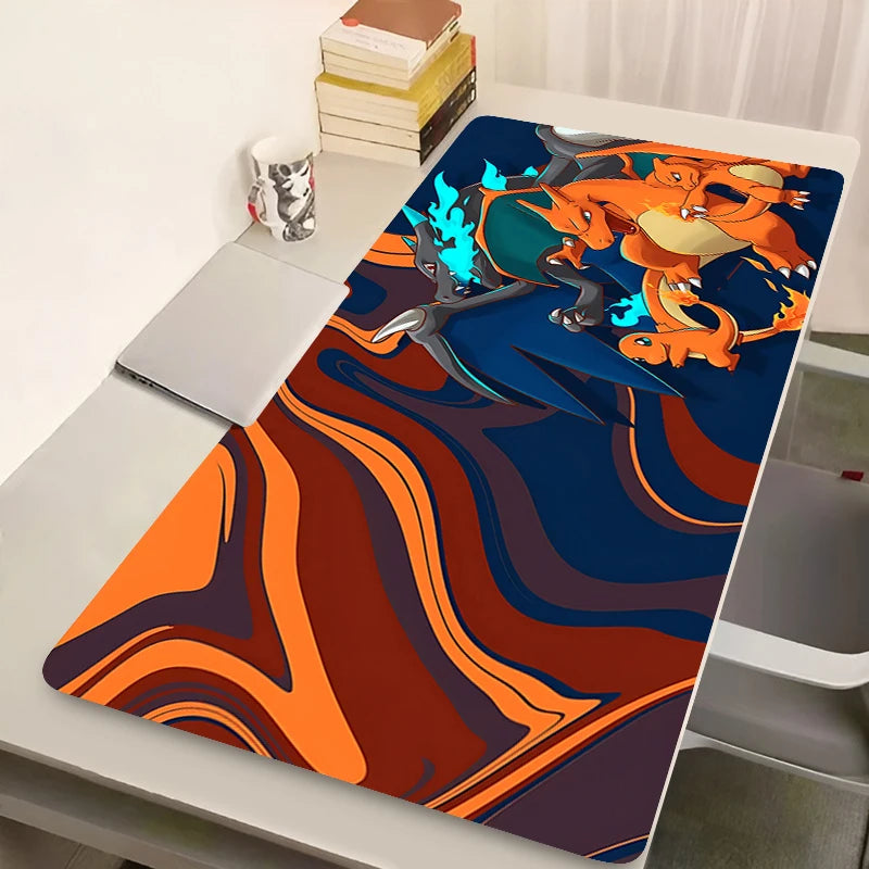 Japan Anime Magma Mouse Pad Laptop Kawaii P-pokemon C-charizard Keyboard Rug PC XXL Rug Gamer Cabinet Mousepad Big Cool Desk Mat