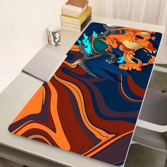Japan Anime Magma Mouse Pad Laptop Kawaii P-pokemon C-charizard Keyboard Rug PC XXL Rug Gamer Cabinet Mousepad Big Cool Desk Mat