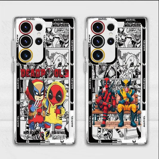 Deadpooll Wolverinee Clear Phone Case for Samsung Galaxy S24 Ultra S23 S22 S21 10 Plus S20 FE Note 20Ultra Cover
