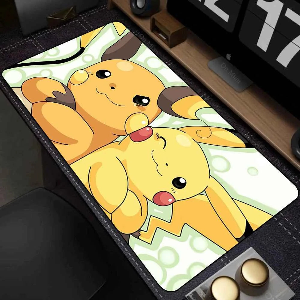 Leather Mouse Pad Pokemon Pikachu Mouse Mat Desk Mousepad For LOL Lockedge Large Gaming Accessories Computer Gamer Keyboard Pad