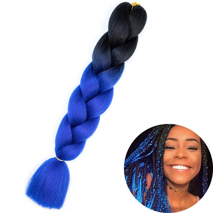 AZQUEEN 24 Inches Jumbo Braiding Hair Synthetic Hair Extensions Afro Ombre Crochet Braid Hair Wholesale For Women