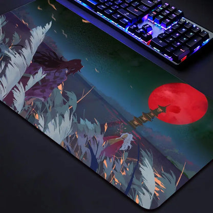 Anime Kawaii Demon Slayer Kokushibo Game Large Mouse Pad PC Accessories Anti Slip Keyboard Rubber Mousepad Office Soft Table Mat