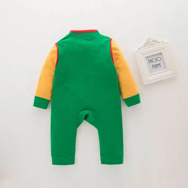 2026 Spring New Baby Boy Romper Cotton Chinese style Long Sleeve Romper Newborn Overalls Baby Clothes 0-2Y E12391