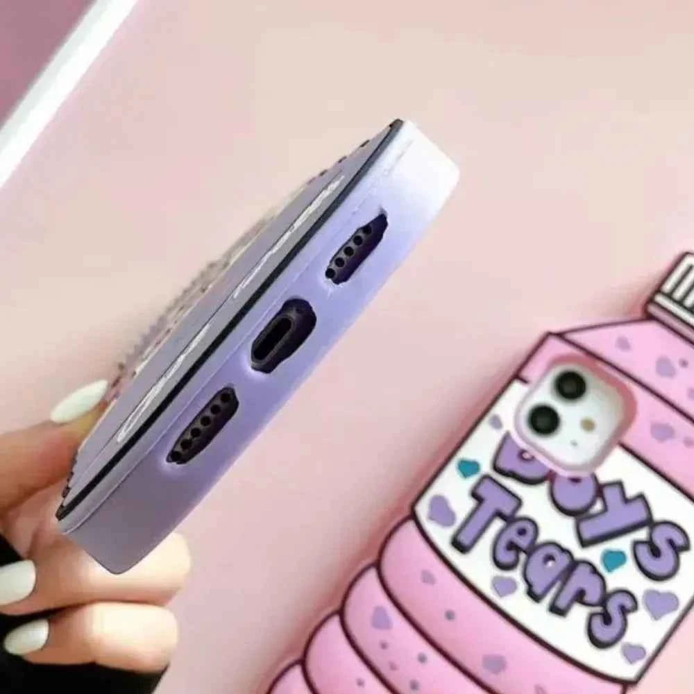 For iPhone 16 promax 15 14 Pro Max 13 12 11 7 8 Plus 6 6s SE 3D Cartoon Water Bottle Phone Case Soft Silicone Cover