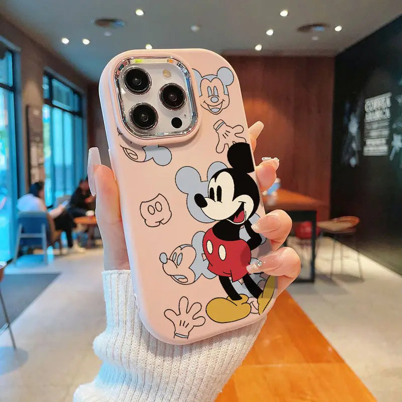 Mickeyy Minniee Mouses Happy Phone Case For iPhone 15 14 13 12 11 Pro Max XR XS MAX Y2K Girl Cute Siliocne Back Cover