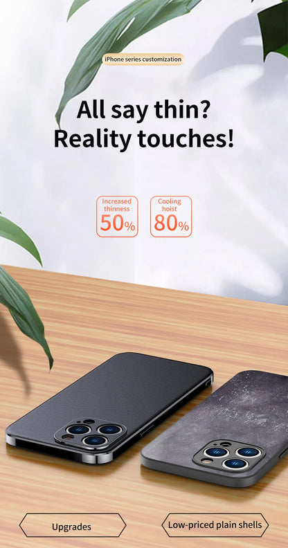 Genuine Cowhide Leather Phone Case for iPhone 16 15 11 12 13 14 Pro Max Luxury Plating Shockproof Lens Protection Back Cover