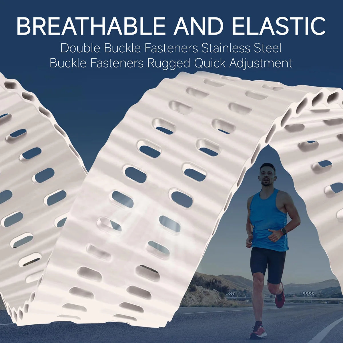 Marine band for Amazfit watch T-rex 3/2/ultra two-tone elastic silicone strap for T-Rex/T Rex Pro breathable sport bracelet