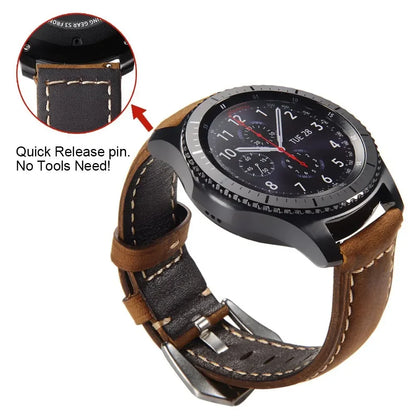 20mm 22mm Leather Watch Band For HAUWEI watch for Samsung Galaxy Watch 6 5 4 Active2 46mm 42mm Strap Replacement Straps