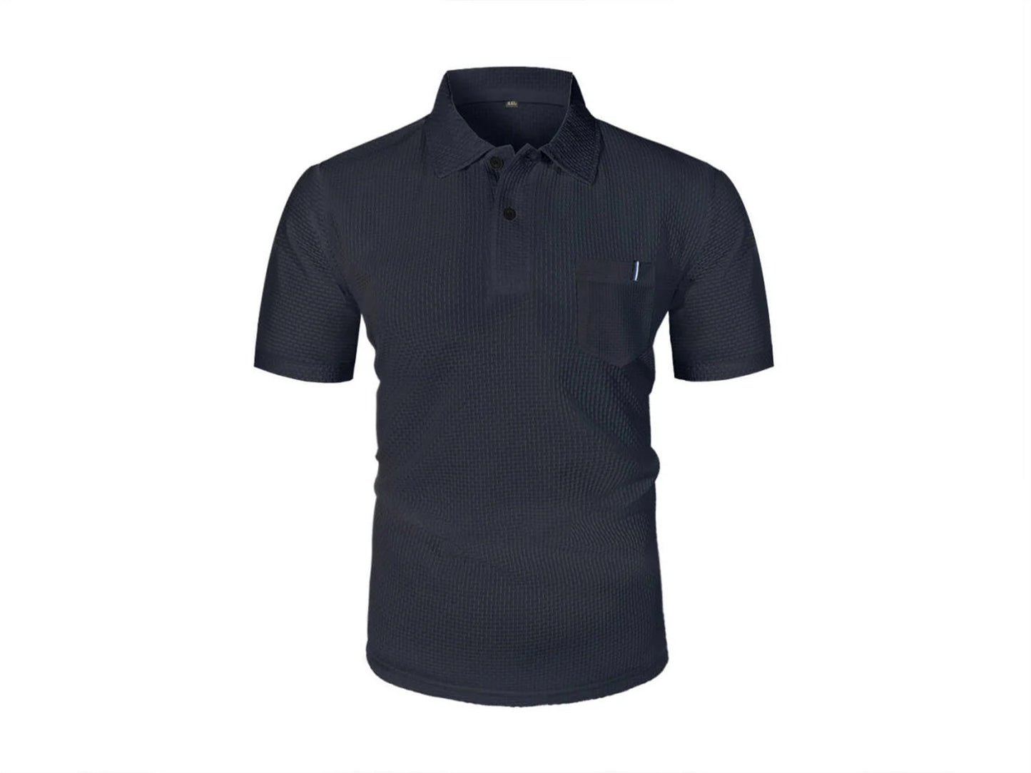 Cool Breeze Men’s Summer Ice Silk Lapel Pocket Polo Shirt