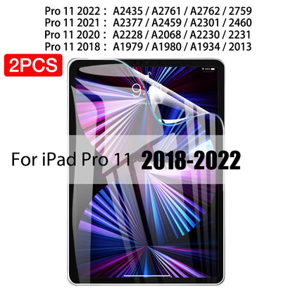 2PCS Hydrogel Film For Ipad Pro 11 12.9 Air 4 5 13 2024 Screen Protector For Ipad Mini 6 2 3 10.2 9.7 2021 9 Genration Not Glass