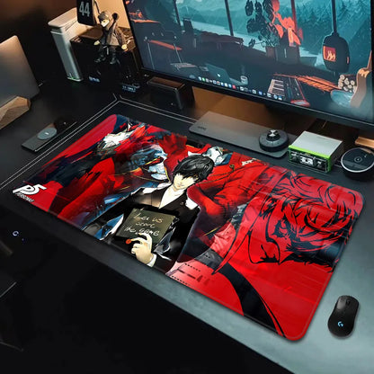 Game Persona P5 Mousepad HD Printing Computer Gamers Locking Edge Non-slip Mouse Pad XXL90x40cm Keyboard PC Desk Pad