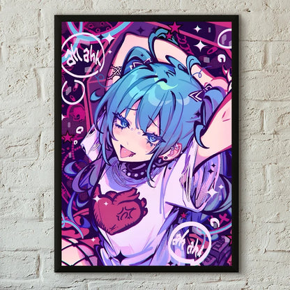 1PC Virtual Idol H-Hatsunes MikU Poster Poster Paper Print Home Living Room Bedroom Entrance Bar Cafe Art Painting Decoration