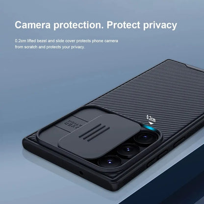 Nillkin Striped Phone Case for Samsung Galaxy S24 Ultra S23 S22 S21 Ultra Premium Upgraded Shockproof with Slide Camera Cover