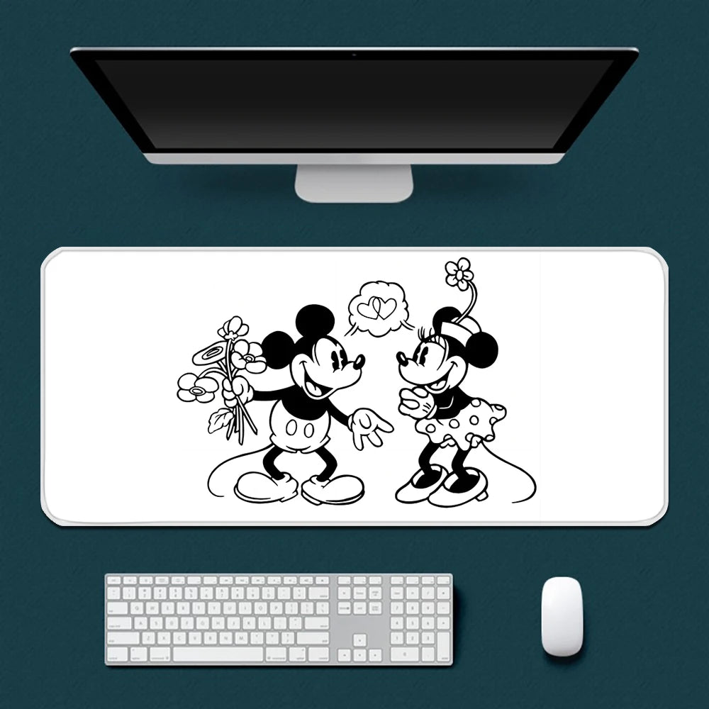 Cute Cartoon Mickey Minnie Mousepad HD Printing Computer Gamers Locking Edge Non-slip Mouse Pad XXL90x40cm Keyboard PC Desk Pad