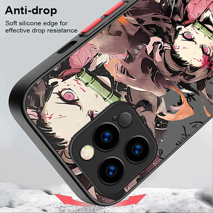Cartoon Demon Slayer Phone Case For iPhone 16 15 14 13 12 11 Pro Max X XR XS 7 8 Plus SE 2020 Matte Hard Shockproof Back Cover