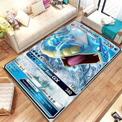 Pokemon Anime Card Pattern Large Area Rug 3D Carpet for Home Living Room Children's Bedroom Sofa Non-slip Kids Doormat Decor M