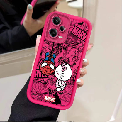 Marvel Spider Man Cat Phone Case For Xiaomi Redmi Note 13 12 11 Pro Plus 12S 11S 10S 10 9 9S 8 12C 13C Soft Silicone Matte Cover