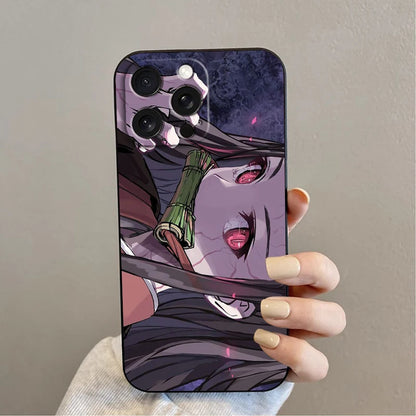 Anime D-Demon S-Slayer Self For Apple iPhone 16 15 14 13 12 11 XS XR X Pro Max Plus Mini Black Funda Phone Case