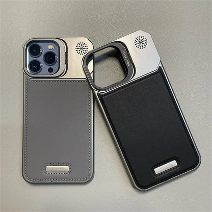Metal Lens Holder Frameless Leather Magnetic Case For Iphone 16 Pro Max 15 14 Plus 13 12 Promax Magsafe Wireless Charge Cover