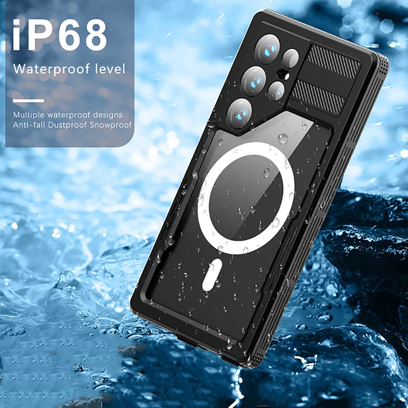 Funda de teléfono impermeable IP68 para Samsung Galaxy S24 Ultra S24 Plus, protección completa para natación, buceo, funda de teléfono a prueba de agua