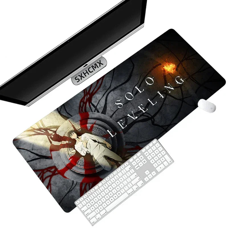Gaming Mouse Pad Anime Solo Leveling Large Desk Mat XXL Computer Accessories Mousepad 900x400 Stitch Edge Rubber Keyboard Mat