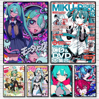 1PC Virtual Idol H-Hatsunes MikU Poster Poster Paper Print Home Living Room Bedroom Entrance Bar Cafe Art Painting Decoration