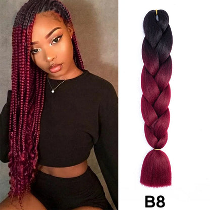 Jumbo Braiding Hair Synthetic Crochet Braids Hair Knotless Braids For Box Braids Senegales Tribal Braids Yaki Hair Extensions