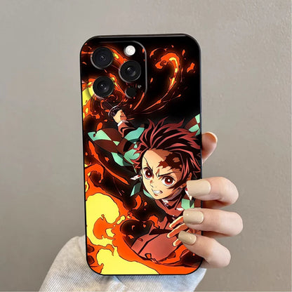 Anime D-Demon S-Slayer Self For Apple iPhone 16 15 14 13 12 11 XS XR X Pro Max Plus Mini Black Funda Phone Case