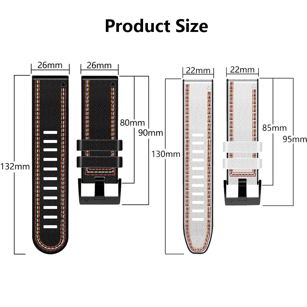 26mm 22mm Strap Bracelet For Garmin Fenix 7 7X 6 6X Pro 5X Plus 3HR 945 955 Tactix Bravo Delta Mk2i Leather Silicone Watch Band