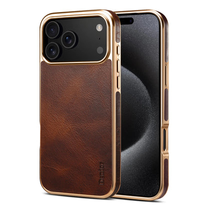 Luxury Oil Wax Cowhide Leather Case for iPhone 16 Pro Max 17 Air 15 Plus 14 Pro 13 12 Lens Electroplating Protective Phone Cover