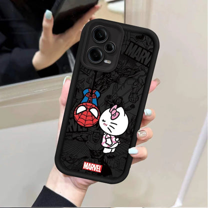 Marvel Spider Man Cat Phone Case For Xiaomi Redmi Note 13 12 11 Pro Plus 12S 11S 10S 10 9 9S 8 12C 13C Soft Silicone Matte Cover