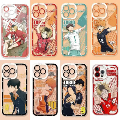 Haikyuu Volleyball Japan Anime Phone Case Transparent Phone Case for IPhone 16 15 14 12 11 Pro Max 13 Mini XR XS X 7 8 Plus SE