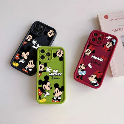 Cartoon Characters Mickeyyy Cute Silicone Phone Case For iPhone 14 12 13 11 15 Pro Max XR XS X 7 8 Plus Shockproof Back Cover