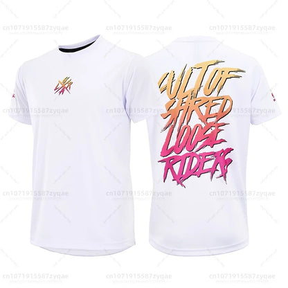Loose Rider-Cycling Sweatshirt for Men, Short Sleeve, Enduro Motocross, BMX, Sweat-Wicking, Wet, New