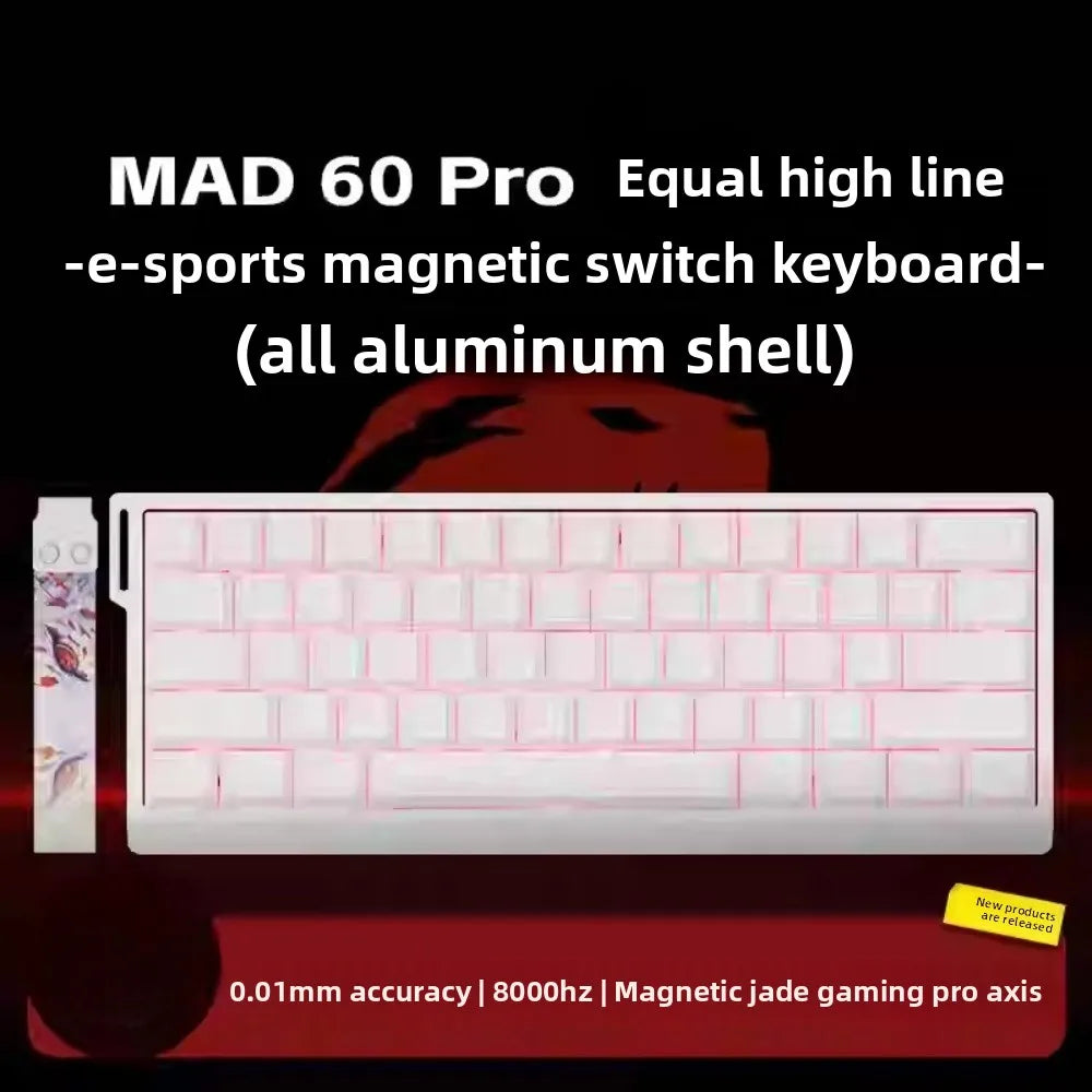 MADLIONS MAD 60/68HE Gaming Magnetic Switch Keyboard 61/68 Key Web Drive 8K Wired Custom Return RT Adjustable Keystroke Hot Swap