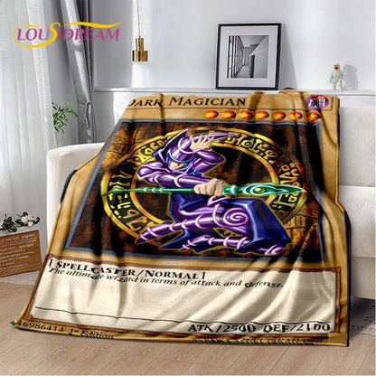 3D Monster Gold Card Cartoon  Yu-Gi-Oh Anime Dack Magician Game Soft Flannel Blanket